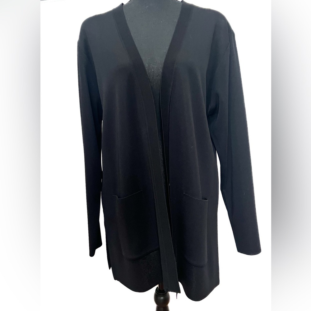 Exclusively Misook long black sweater. Size large